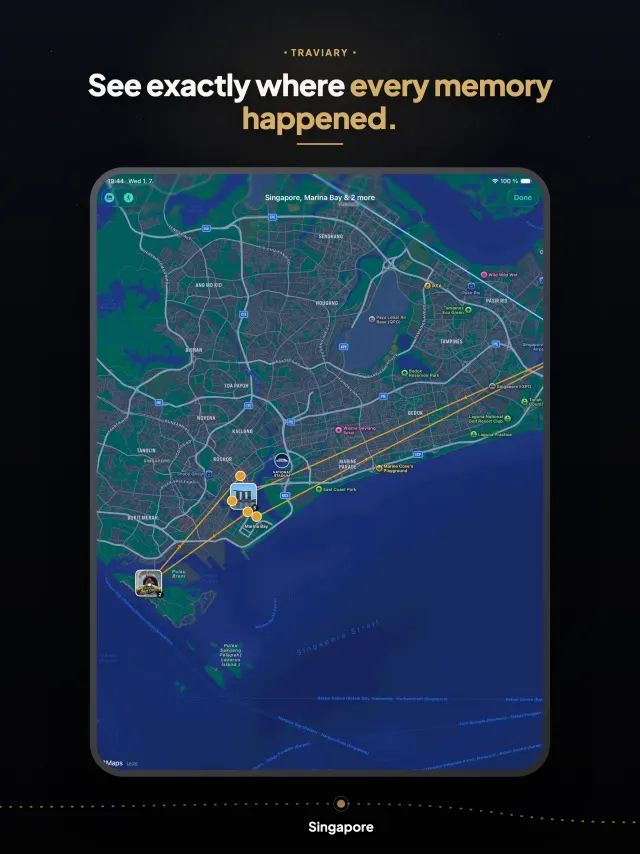 Interactive travel map on iPad